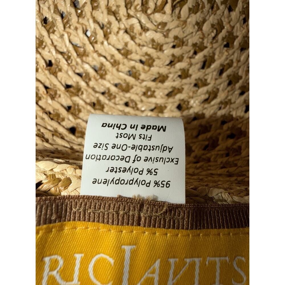 Eric Javits Neutral Raffia Fedora Sunhat Packable One Size NWT $375 - Picture 4 of 16